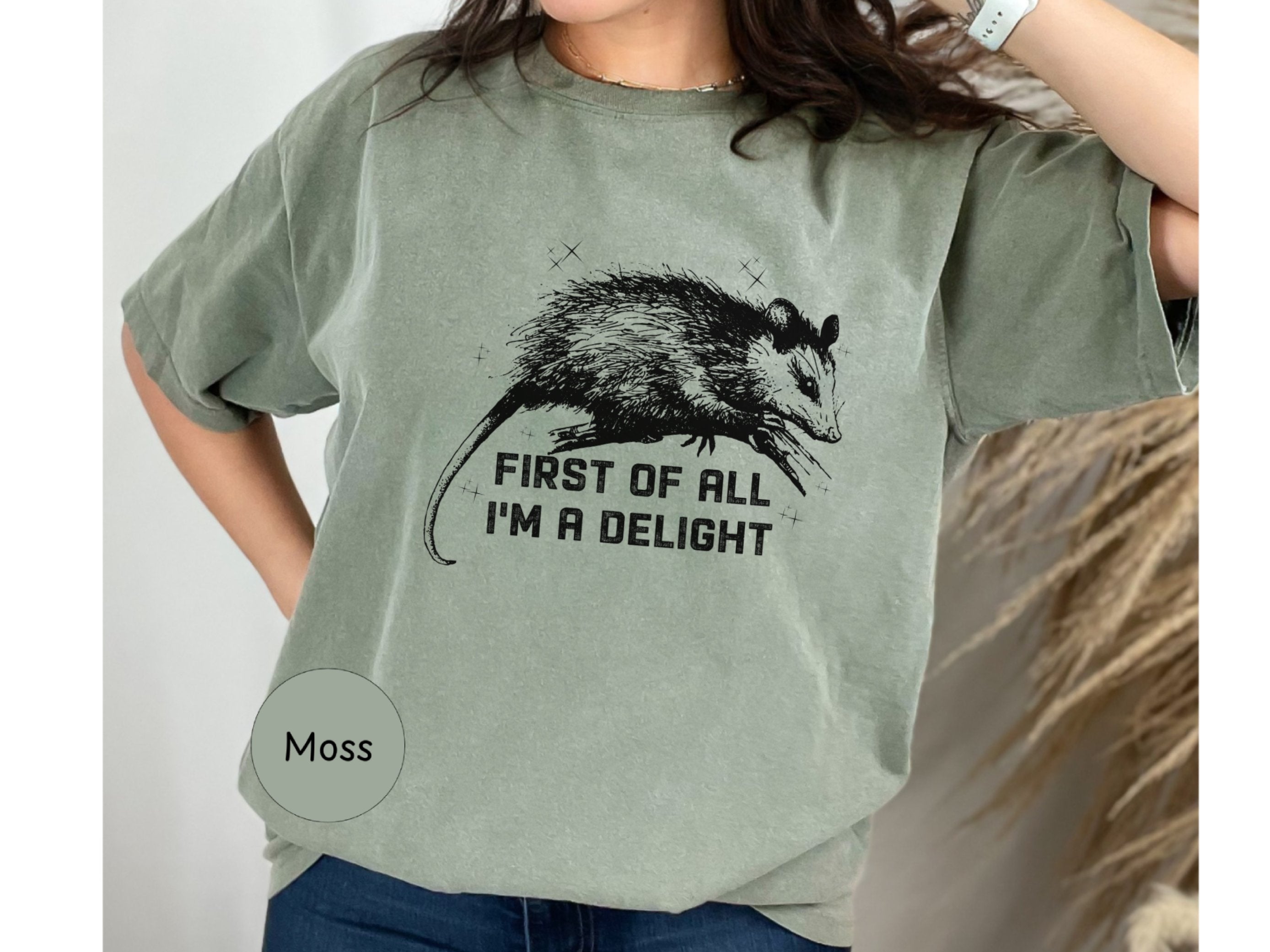 First All Im a Delight, Im a Goddamn Delight, First of All Possum Shirt, Funny Possum Shirt Womens, Possum I M Delightful Shirt, Raccoon Tee