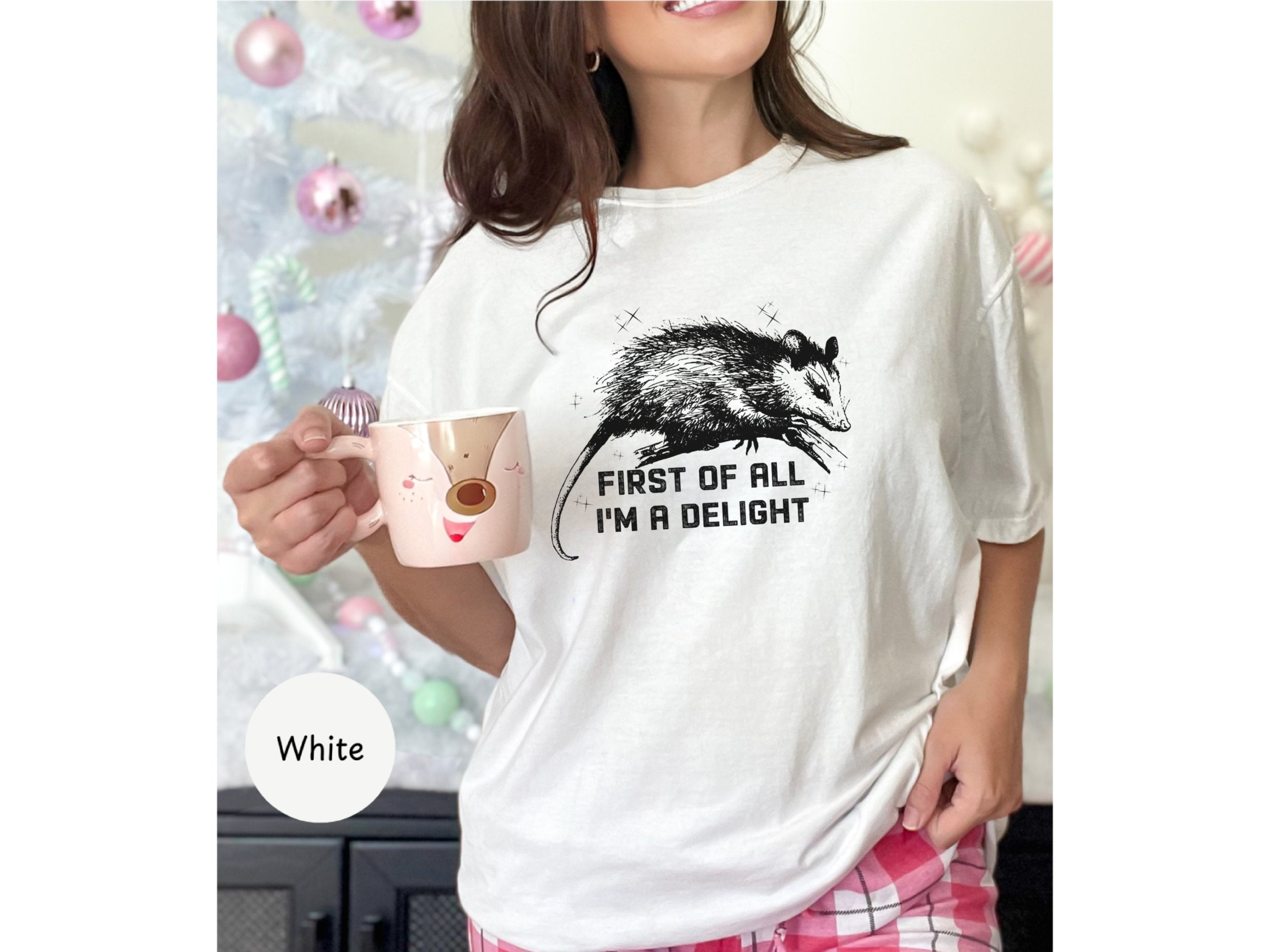 First All Im a Delight, Im a Goddamn Delight, First of All Possum Shirt, Funny Possum Shirt Womens, Possum I M Delightful Shirt, Raccoon Tee