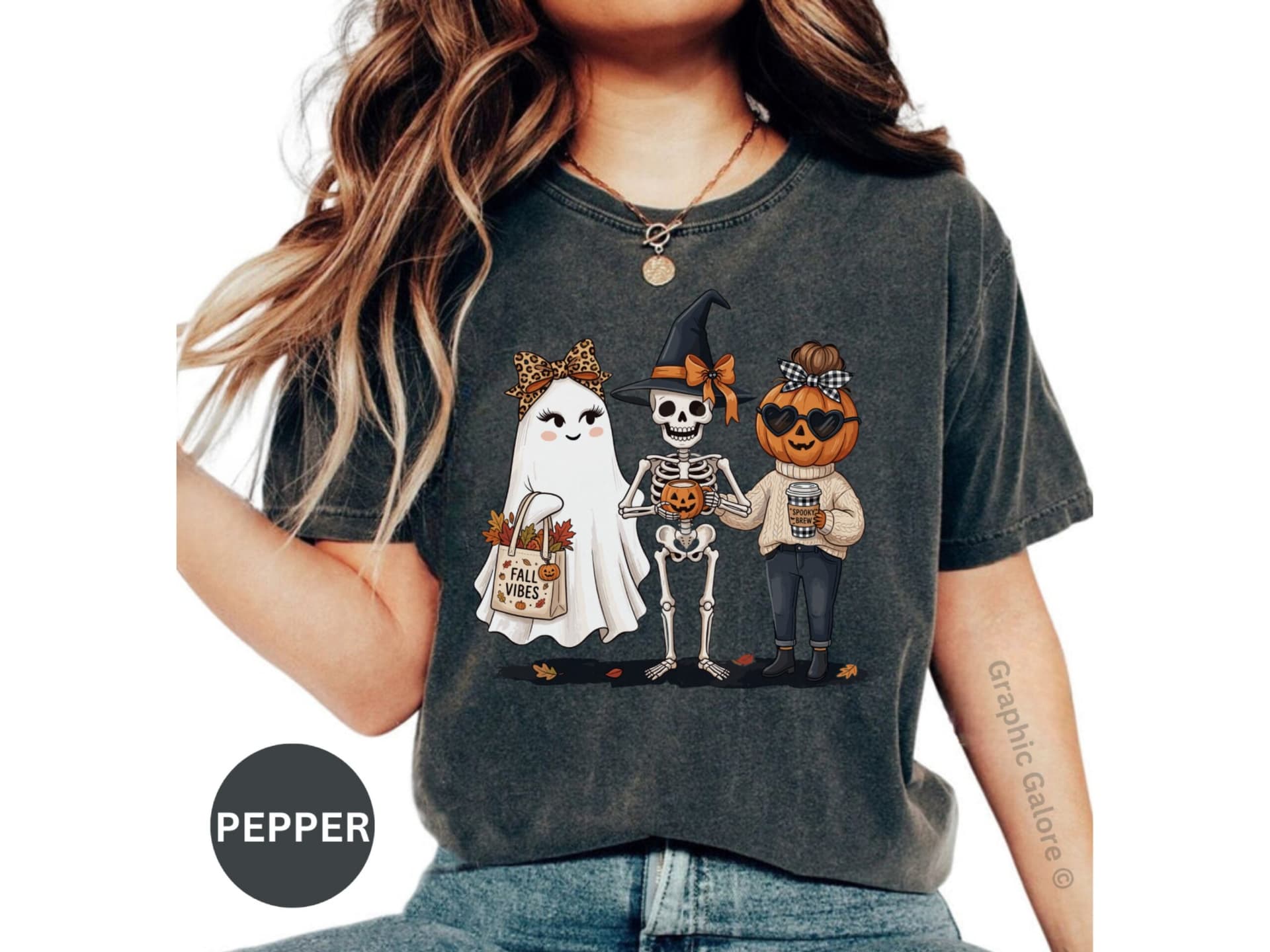 Cute Halloween Friends Fall Vibes Spooky Brew T-Shirt