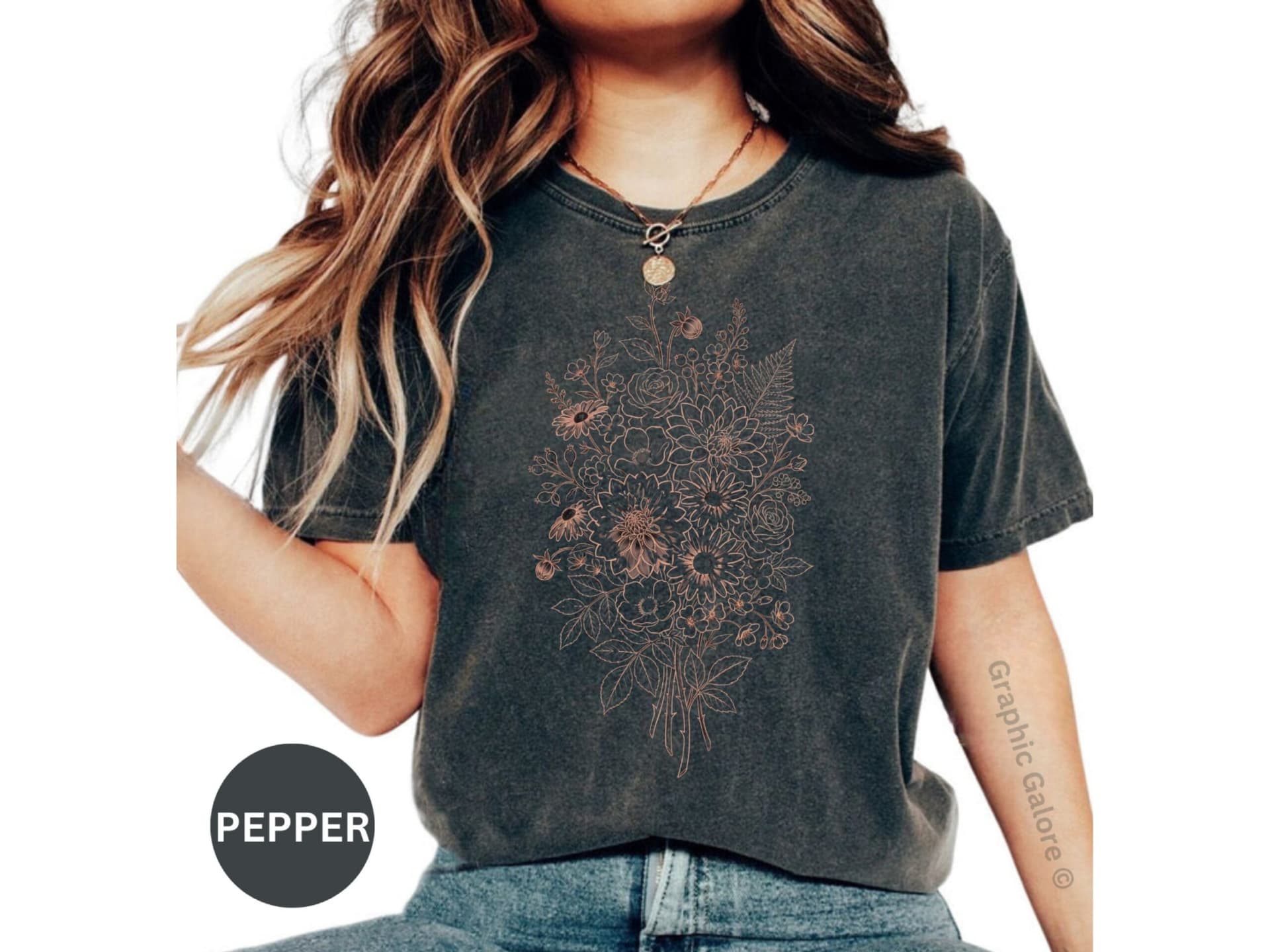 Faux Rose Gold Floral Bouquet T-Shirt