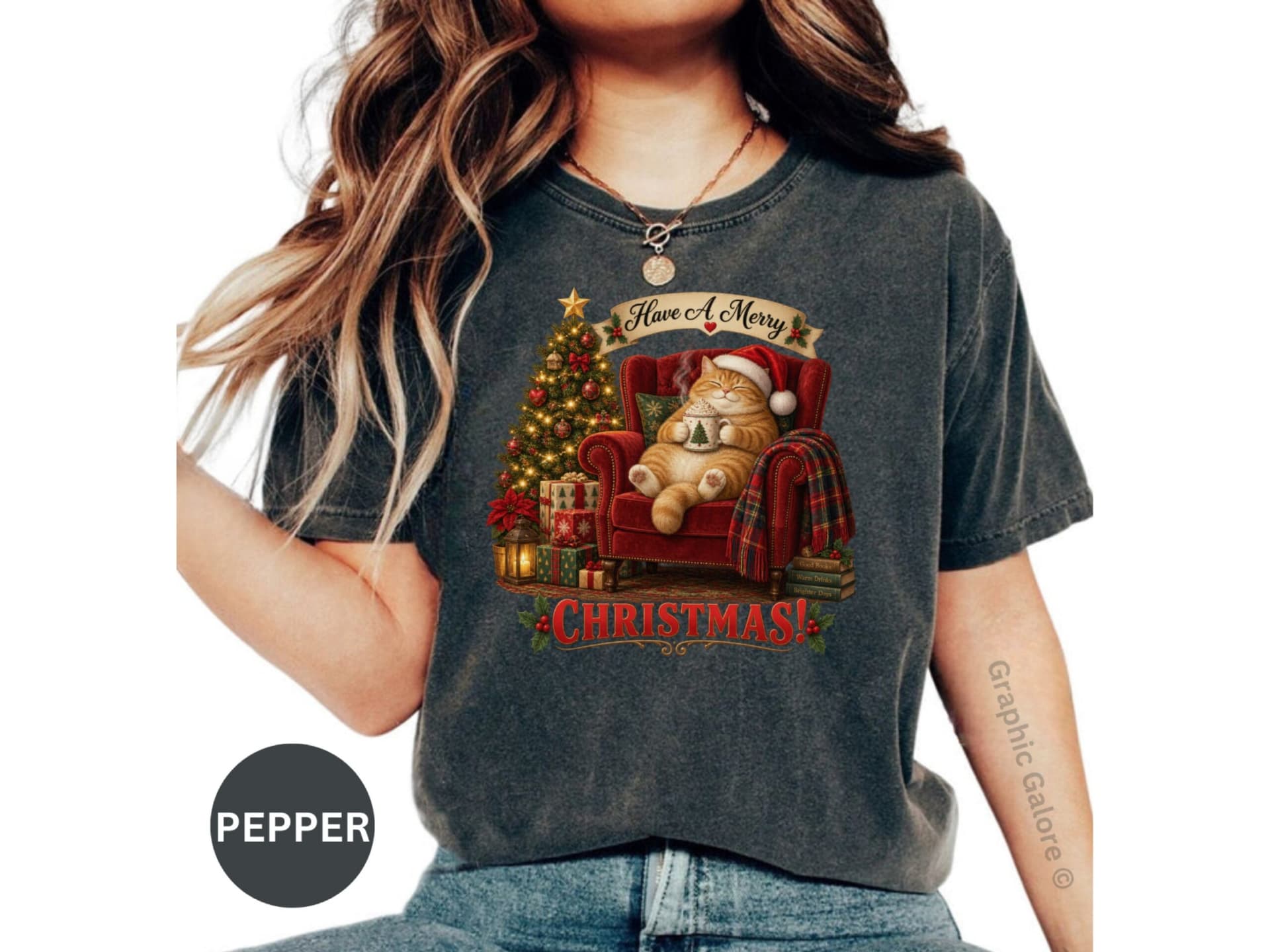 Cozy Cat Christmas T-Shirt