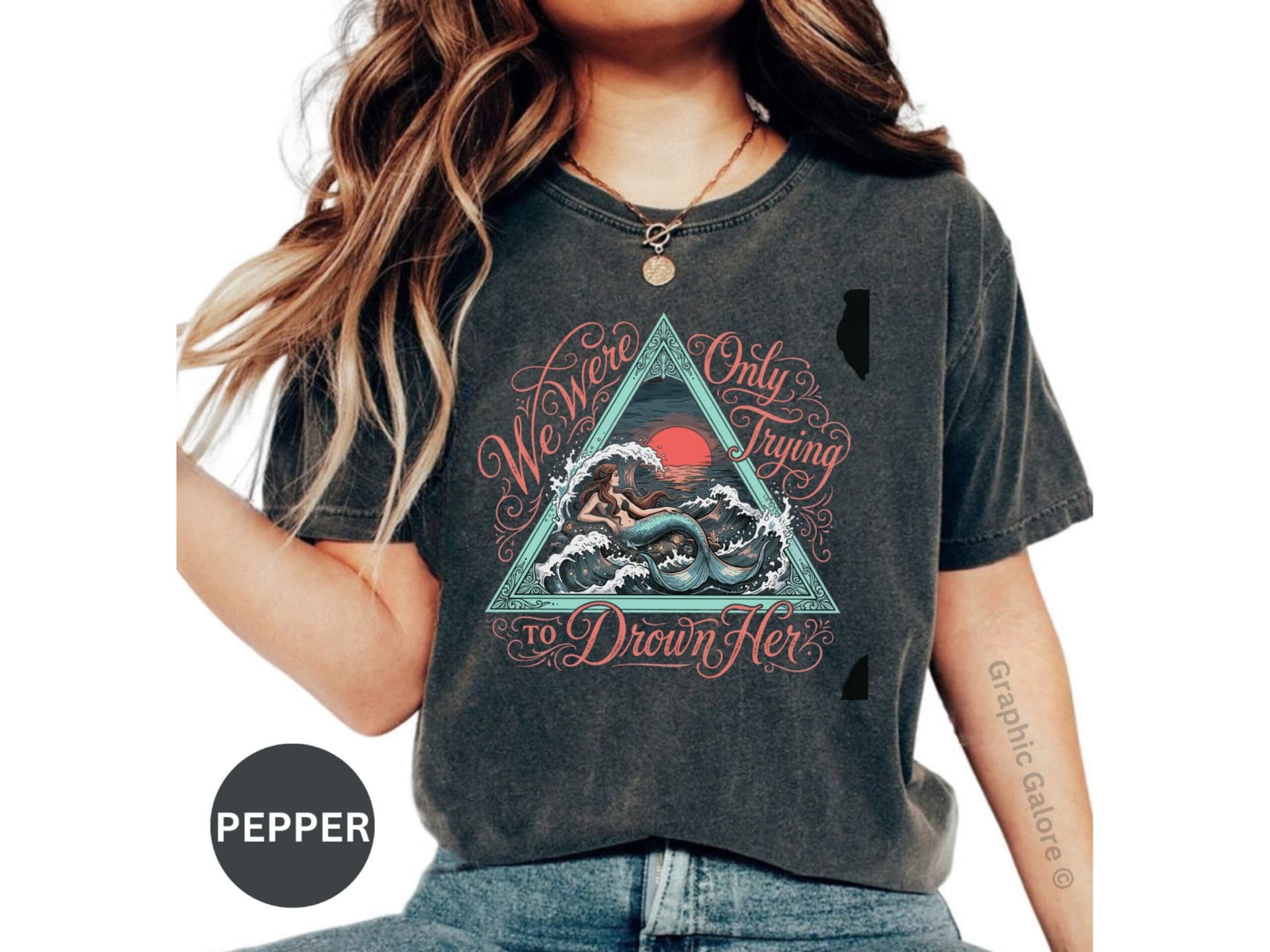Dark Mermaid Shirt, Goth Aesthetic T-Shirt