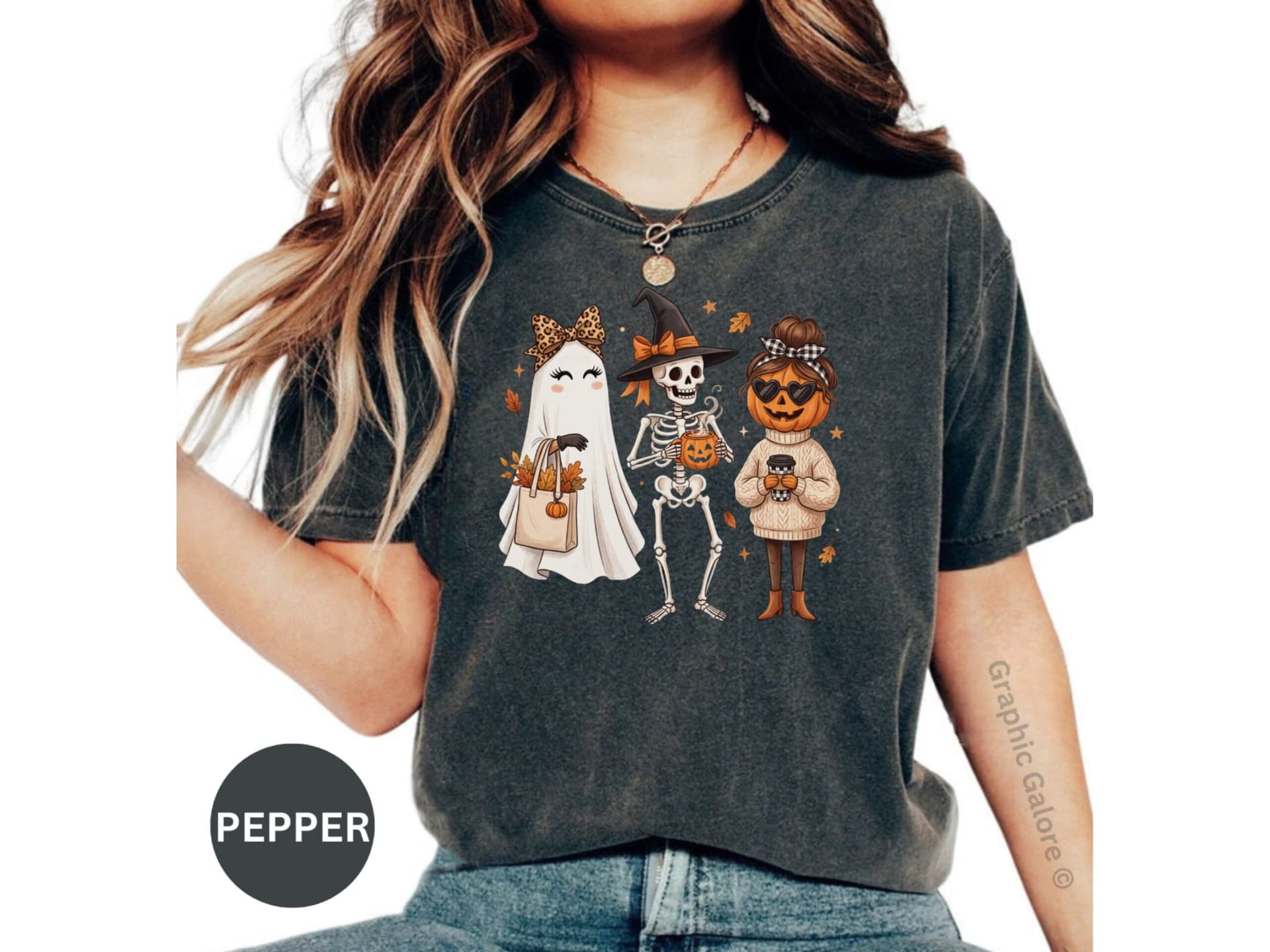 Cozy Fall Friends Halloween T-Shirt