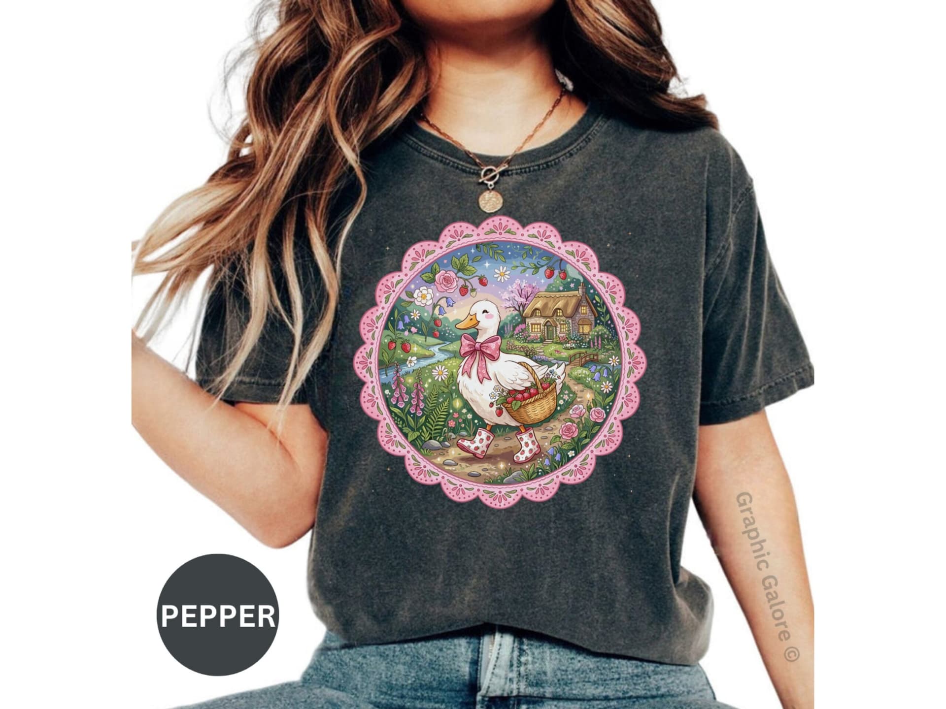 Whimsical Cottagecore Duck T-Shirt