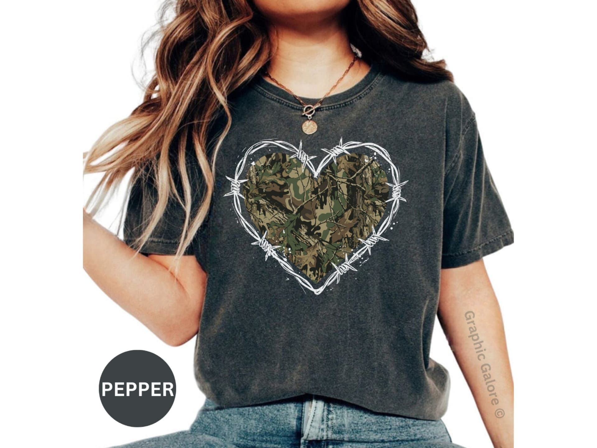 Camo Heart Barbed Wire T-Shirt
