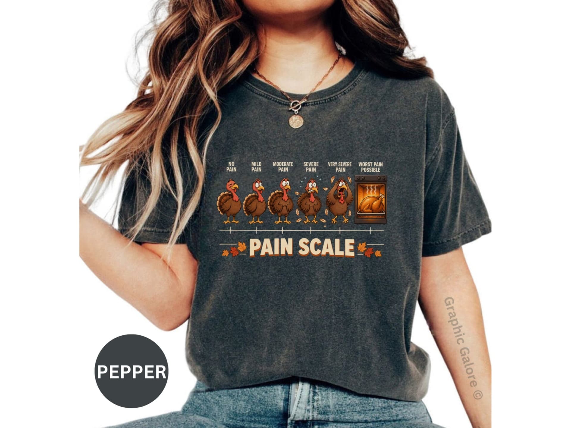 Funny Turkey Pain Scale T-Shirt