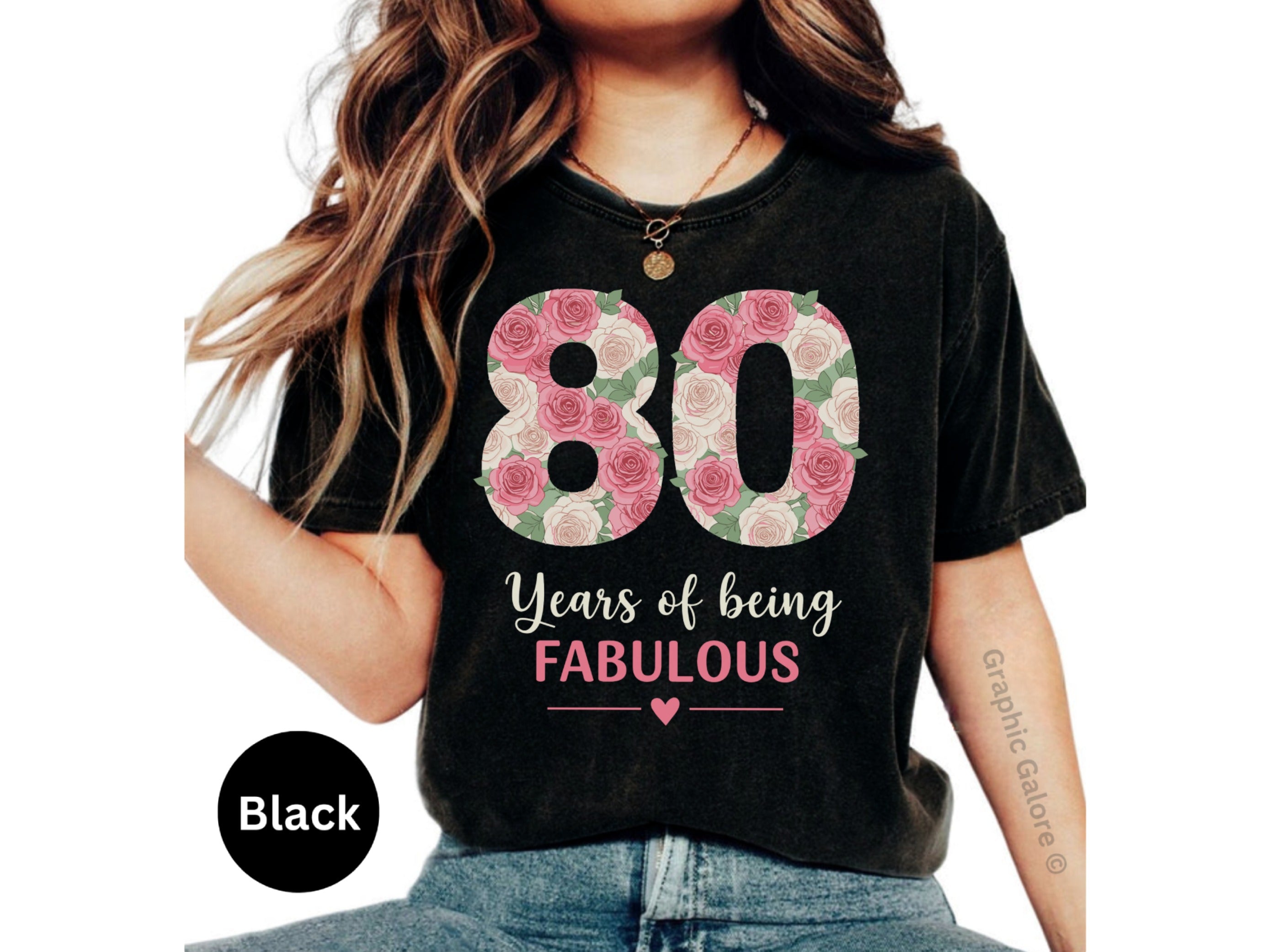 80 Years of Being Fabulous Heart Design Shirt